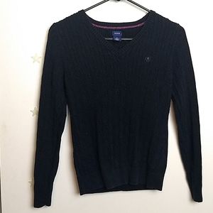 Navy blue cable knit Izod sweater